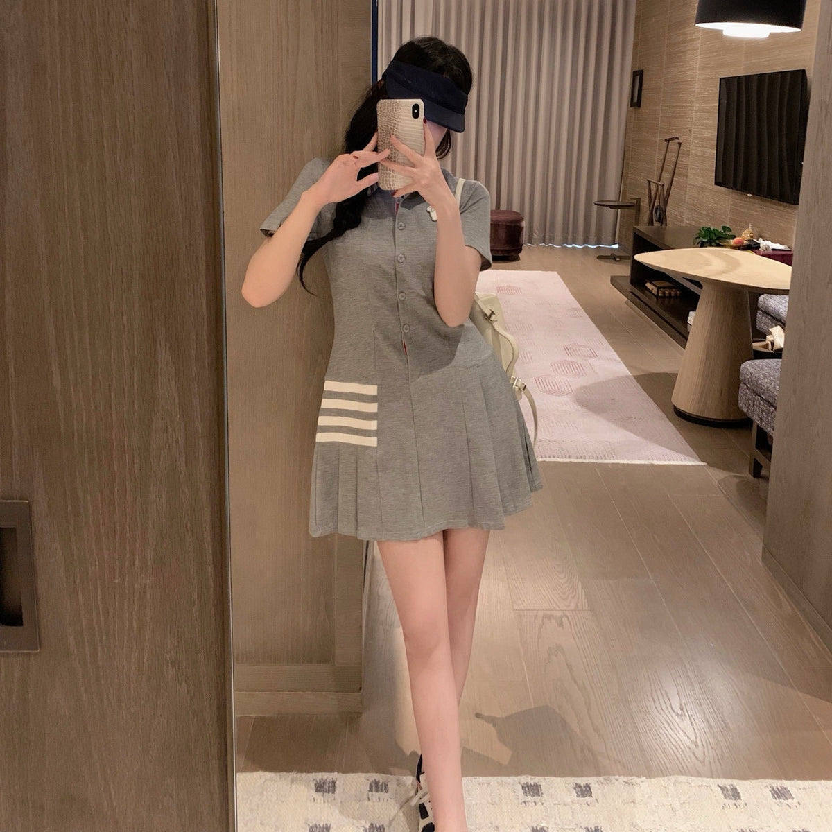Women's 4-Bar Polo Mini Dress | Thom Browne