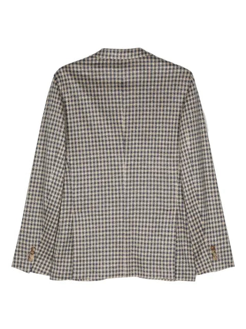 Boglioli houndstooth-pattern linen blazer