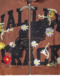 Vale Harmony Garden appliqué zip hoodie